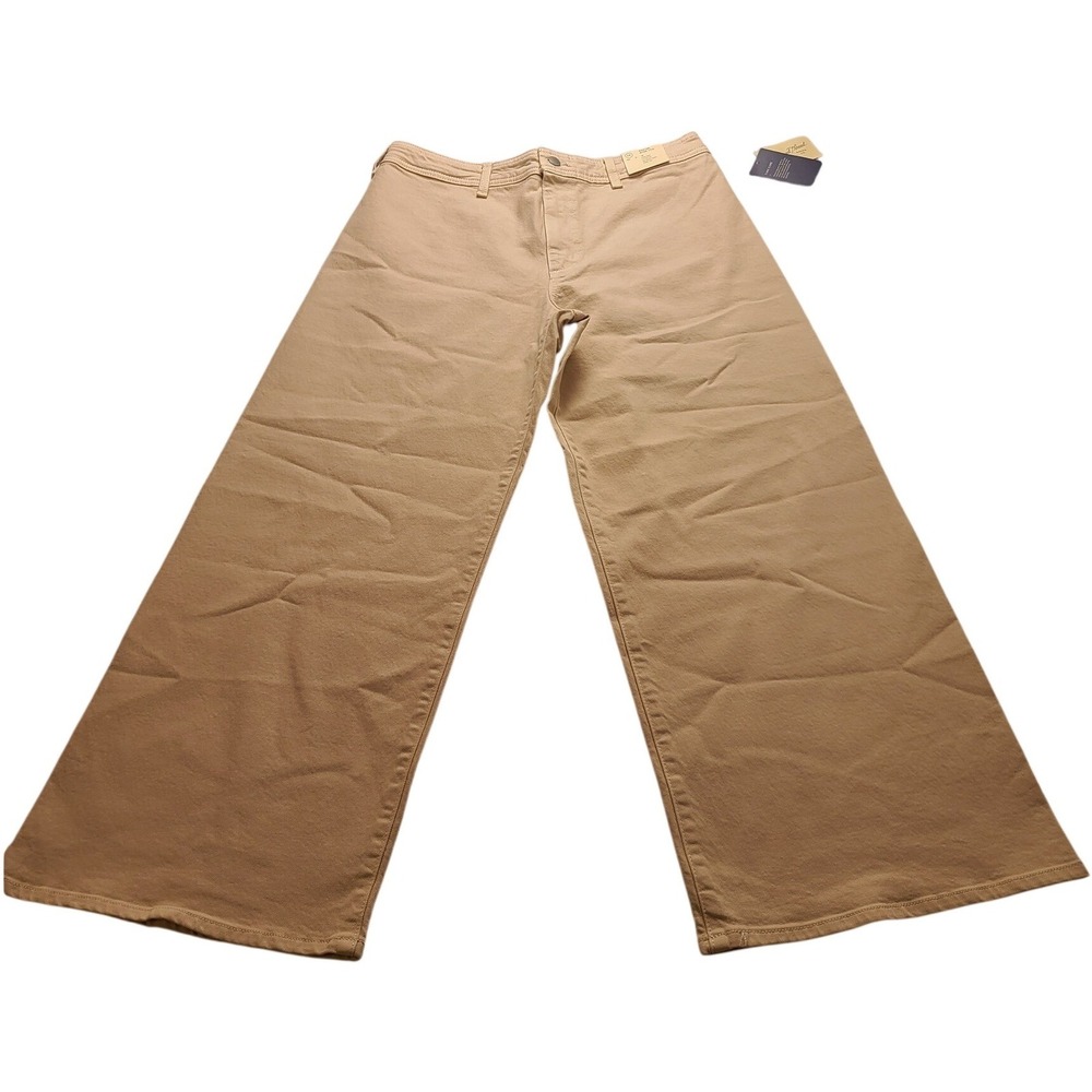 Universal Thread Khaki Sailor Wide Leg High‎ Rise Pants Women's 14 Regular NWT